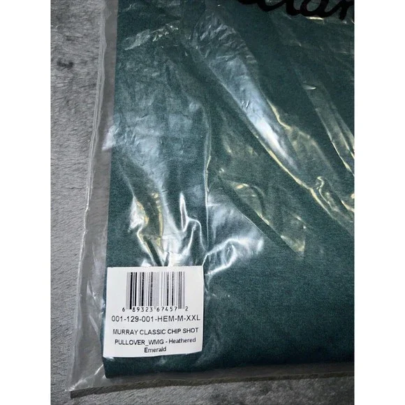 2XL WILLIAM MURRAY GOLF CHIP SHOT PULLOVER HEATHER EMERALD
